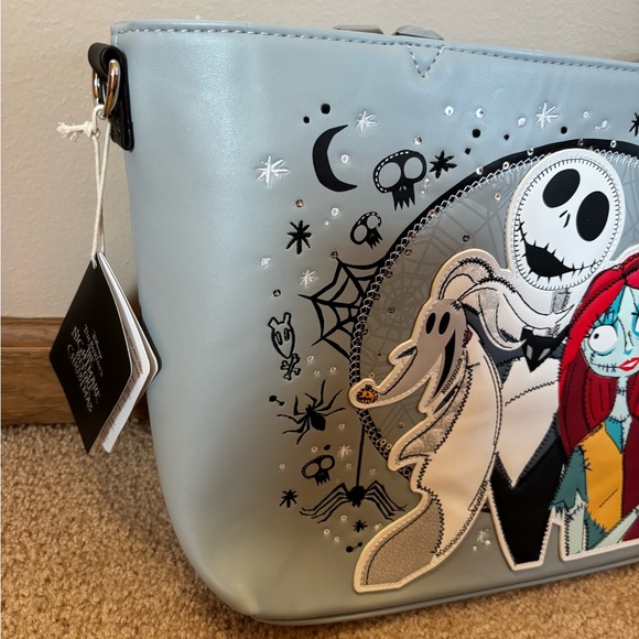 Disney Loungefly NBC Nightmare Before Christmas Jack Sally Zero Tote Bag Purse - Picture 3 of 14